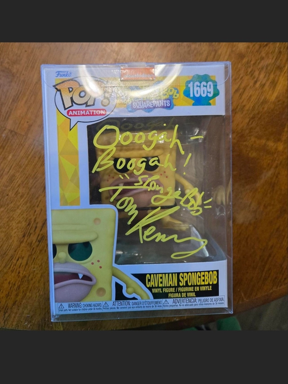 Signed Spongebob Caveman Funko Pop Authentic